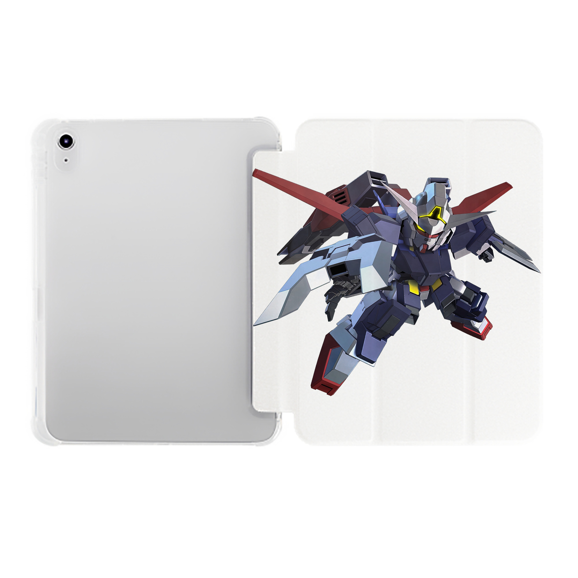 （画像用） 機動戦士ガンダム Mobile Suit Gundam IPad ケース ペン収納付き 三つ折りスタンド PUレザー×シリコン 対応機種9.5/10.5/10.9インチ